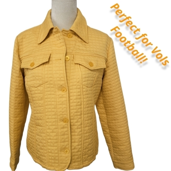 Vintage hervè bernard by Bernard Holtzman Quilted Jacket 10 Light Orange EUC - Picture 1 of 11